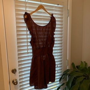 Free People burgundy linen dress